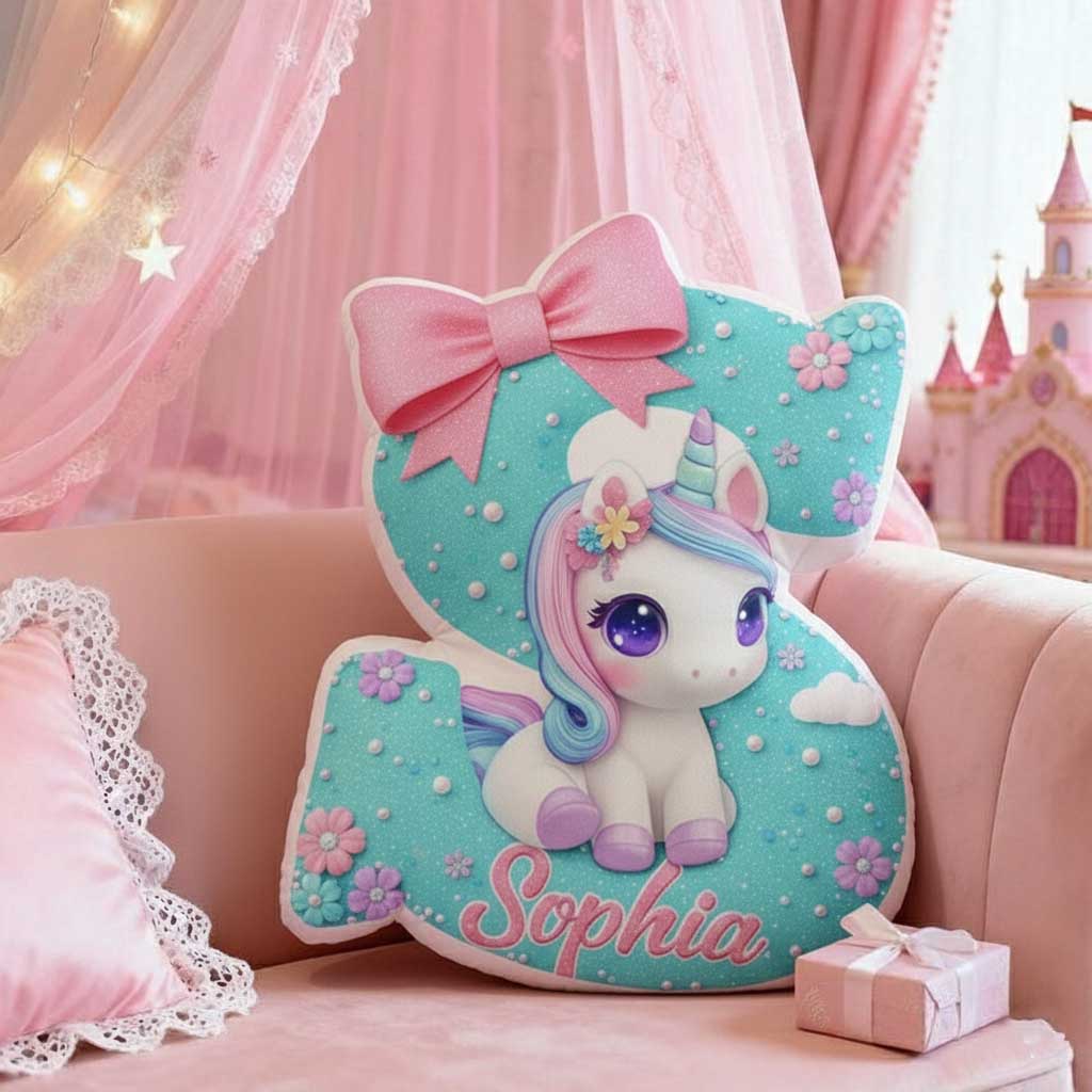 Personalized Letter Unicorn Ugly Plush Pillow QFTD5171110 - Image 3
