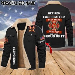 Personalized Firefighter Fleece Lined Polyester Jacket UKTZ5041102