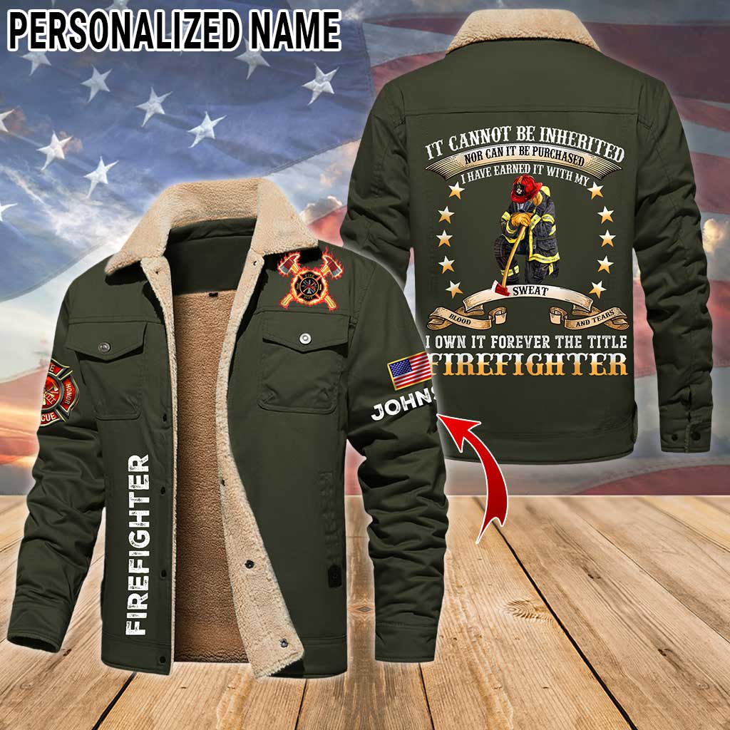 Personalized Firefighter Fleece Lined Polyester Jacket UKTZ5041105 - Image 6