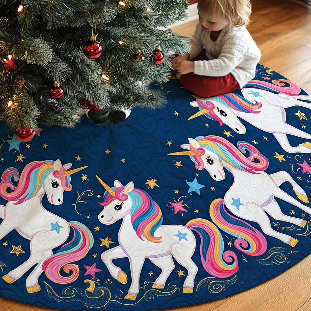 Joyful Unicorn Christmas Tree Skirt QFPY5051104 - Image 5