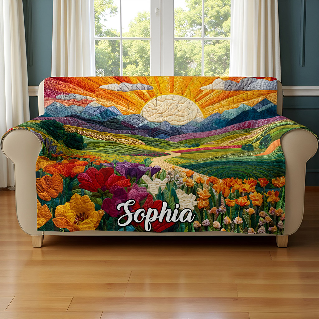 Sunrise Landscape Quilt Sofa Cover QFNT5051104 - Image 2
