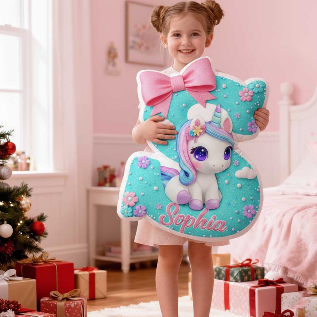 Personalized Letter Unicorn Ugly Plush Pillow QFTD5171110 - Image 2