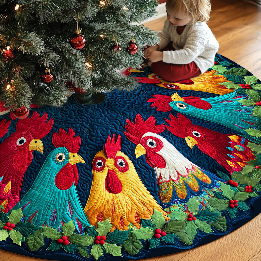 Chicken Christmas Tree Skirt QFTO5311001 - Image 2