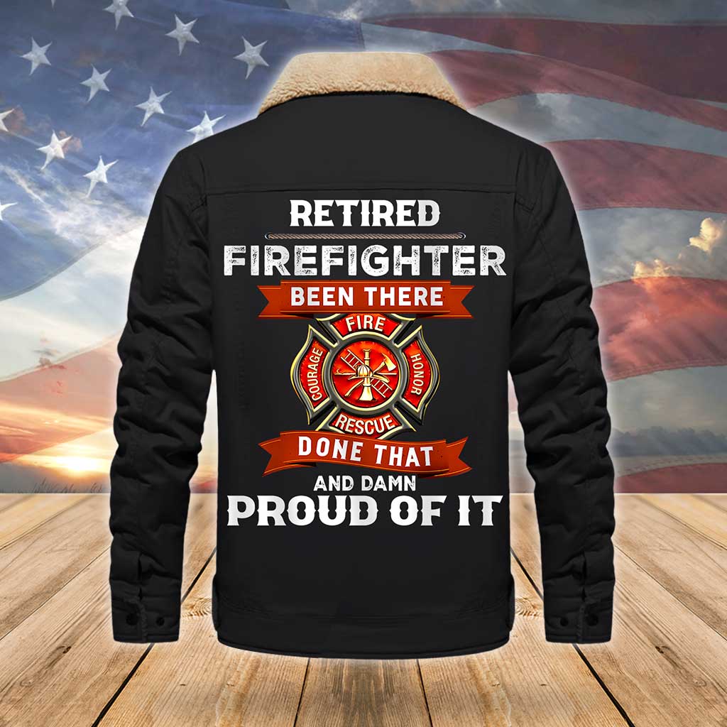 Personalized Firefighter Fleece Lined Polyester Jacket UKTZ5041102 - Image 2