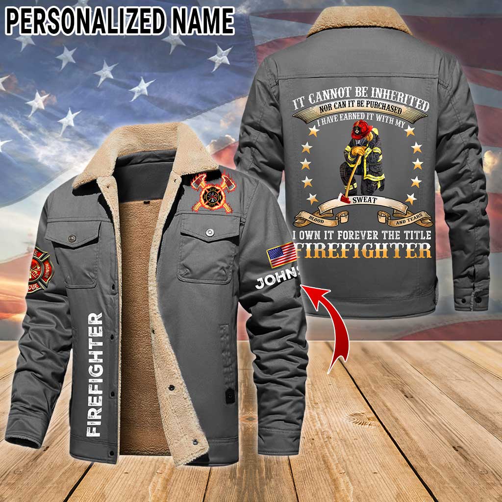 Personalized Firefighter Fleece Lined Polyester Jacket UKTZ5041105 - Image 5