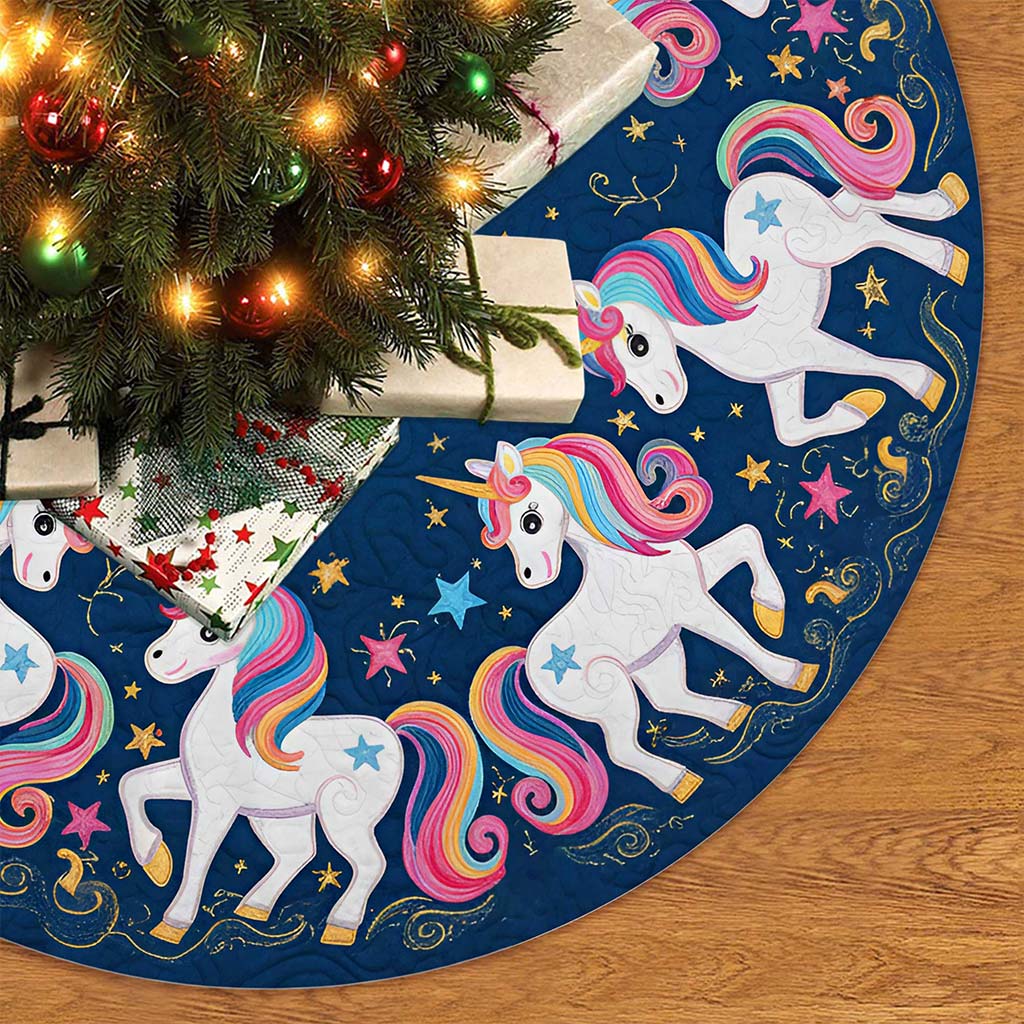 Joyful Unicorn Christmas Tree Skirt QFPY5051104 - Image 4