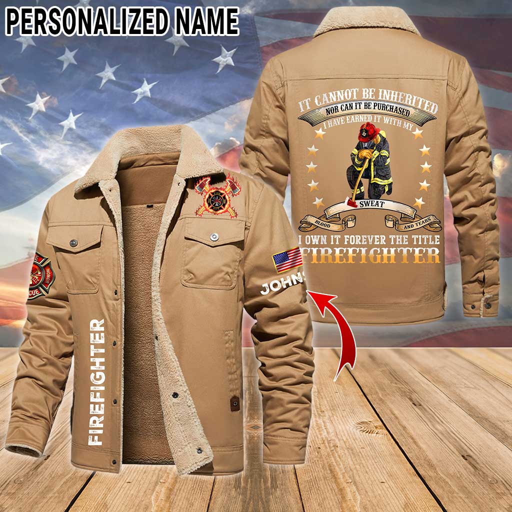 Personalized Firefighter Fleece Lined Polyester Jacket UKTZ5041105 - Image 4