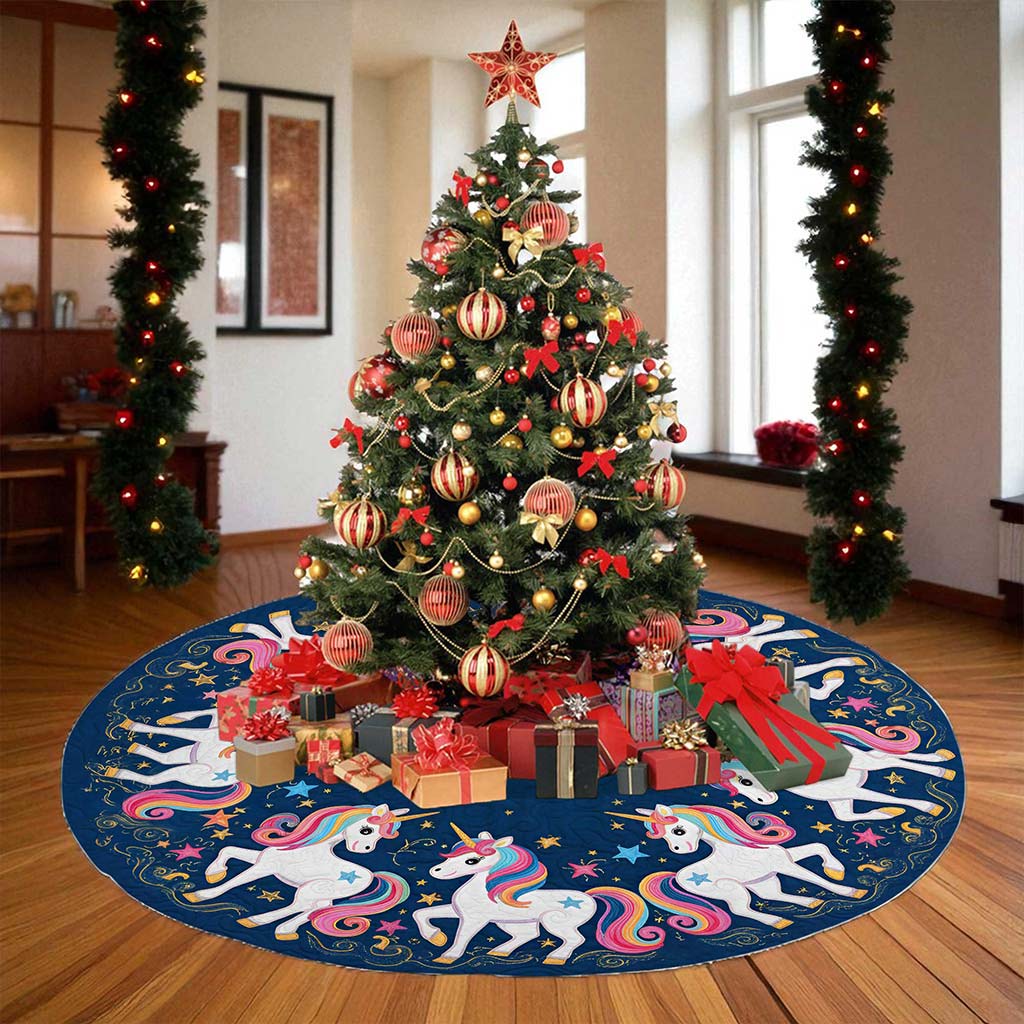 Joyful Unicorn Christmas Tree Skirt QFPY5051104 - Image 2