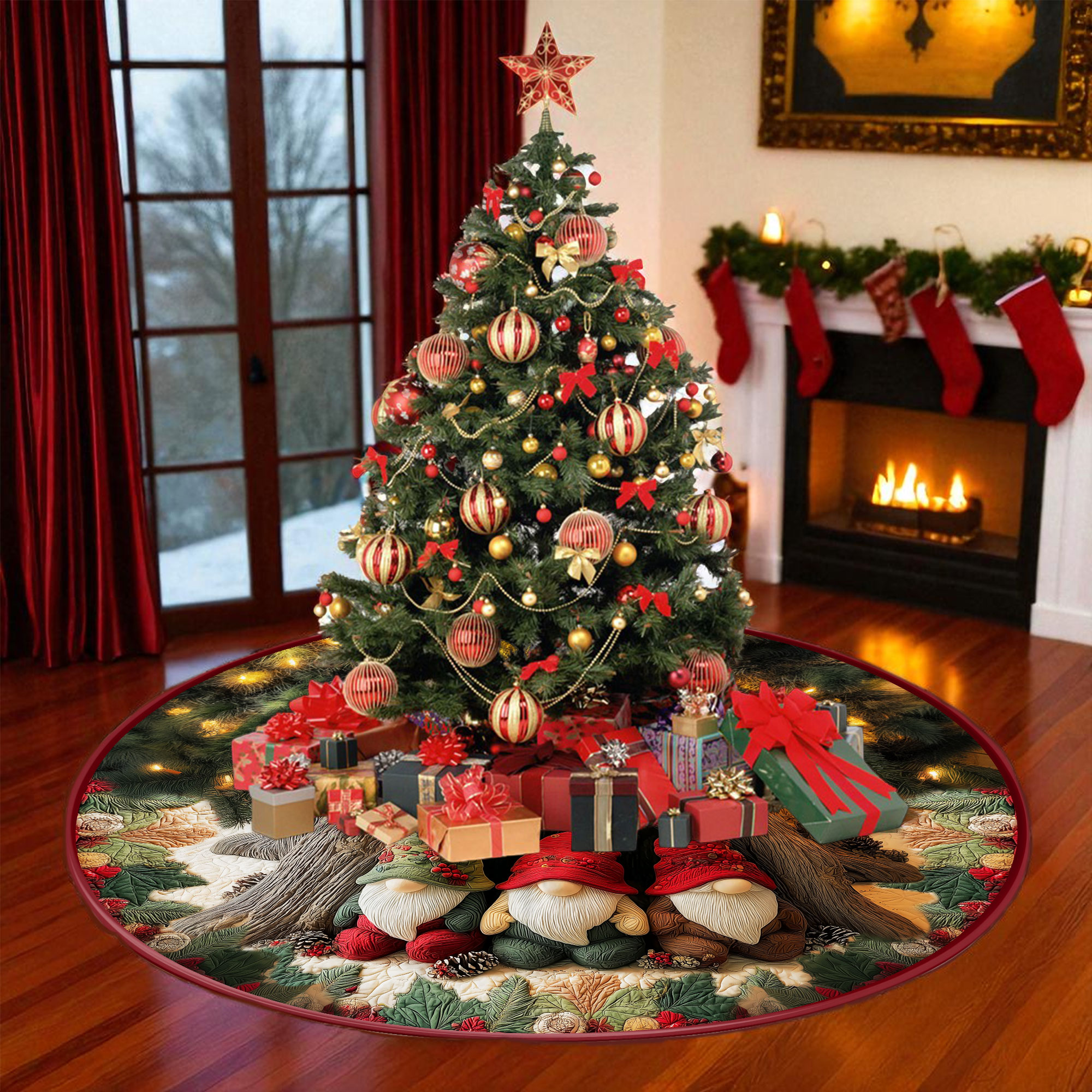 Gnomes Christmas Tree Skirt QFHH5051105 - Image 5