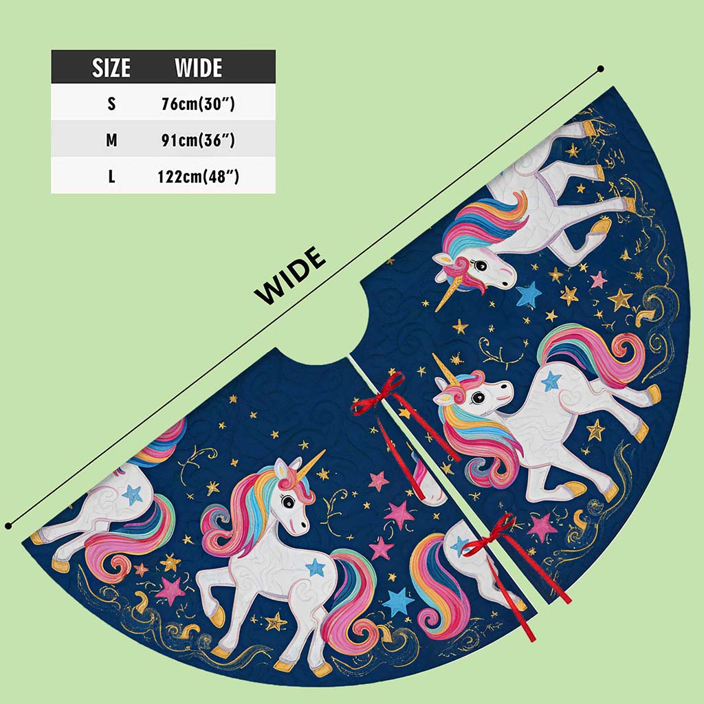 Joyful Unicorn Christmas Tree Skirt QFPY5051104 - Image 6