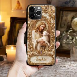 Personalized Jesus and Lamb Phone Case, Christian Phone Case QFTD5061104