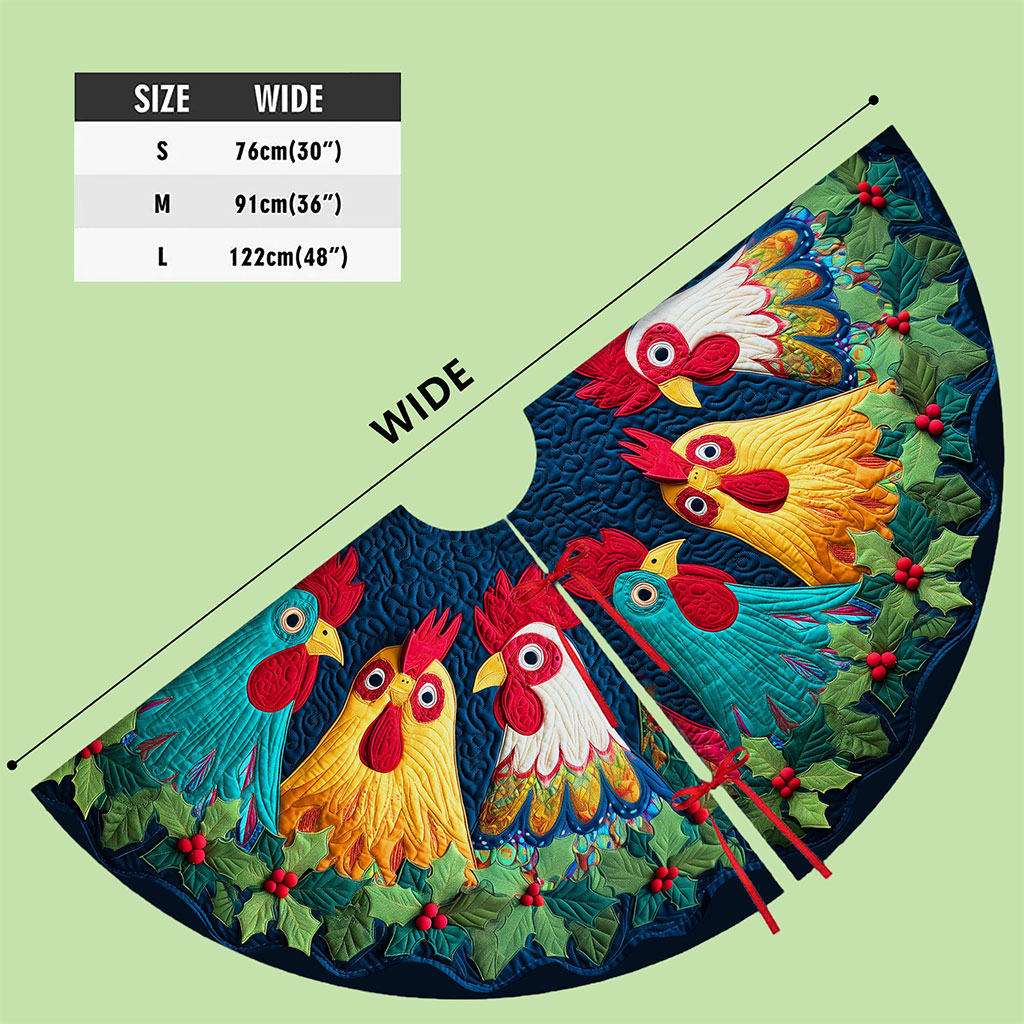 Chicken Christmas Tree Skirt QFTO5311001 - Image 7