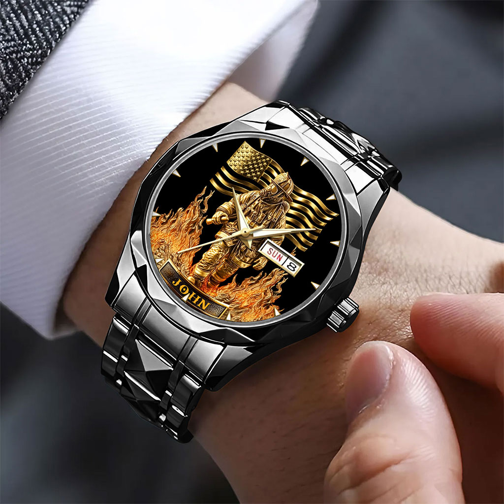 Personalized Firefighter Luxury Quartz Watch QFTO5181201 - Image 3