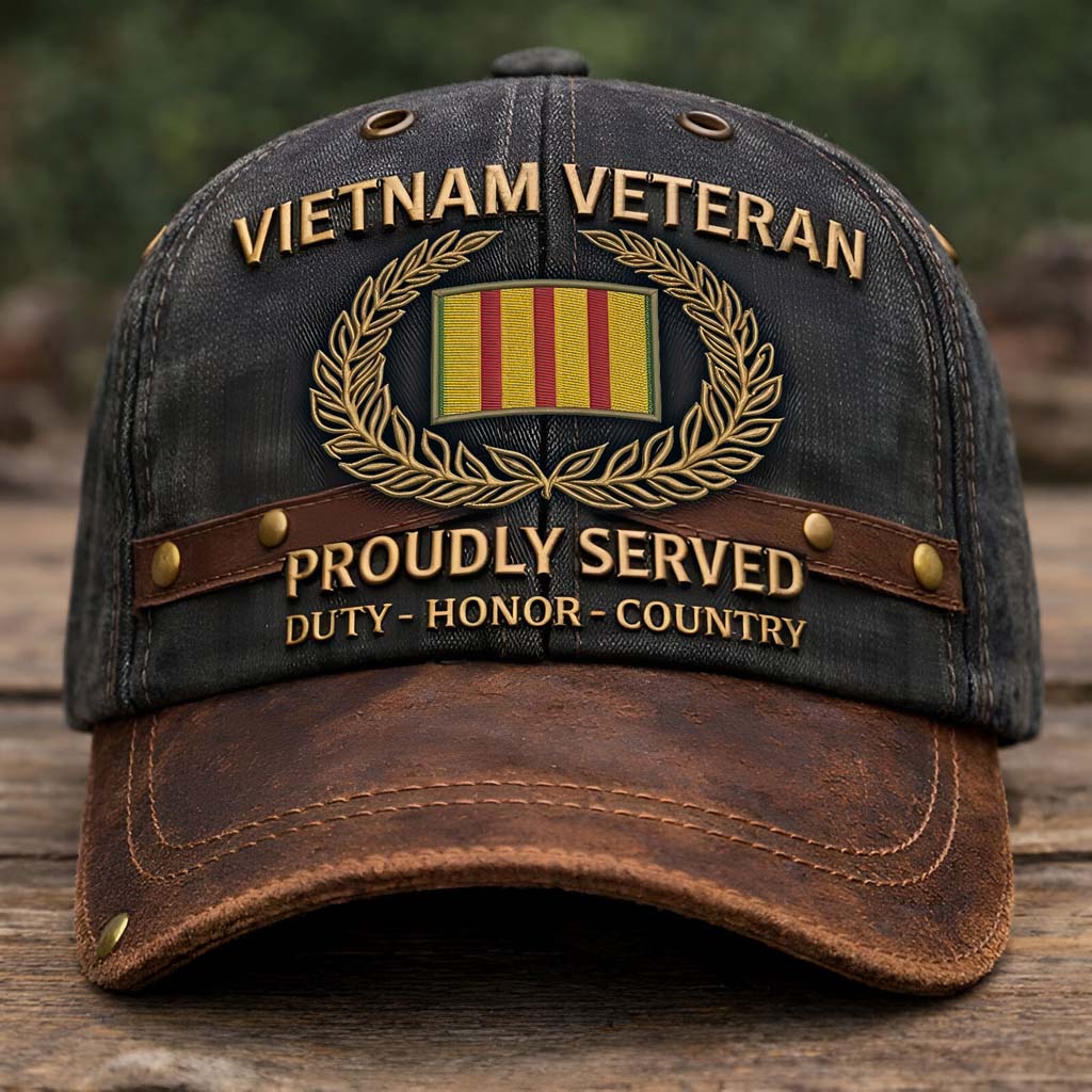 Vietnam Veteran Cap, Proudly Served, Duty – Honor – Country QFTD6080105