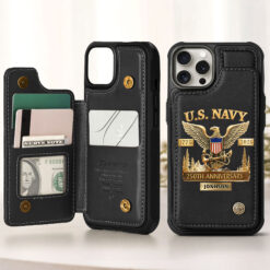 Custom 250TH U.S NAVY Flip Wallet Phone Case THHH6080104