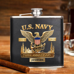 Custom 250th U.S NAVY Watch Leather Flask THHH6080101
