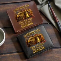 Personalized America 250th Anniversary  Leather Wallet UKUU6140101