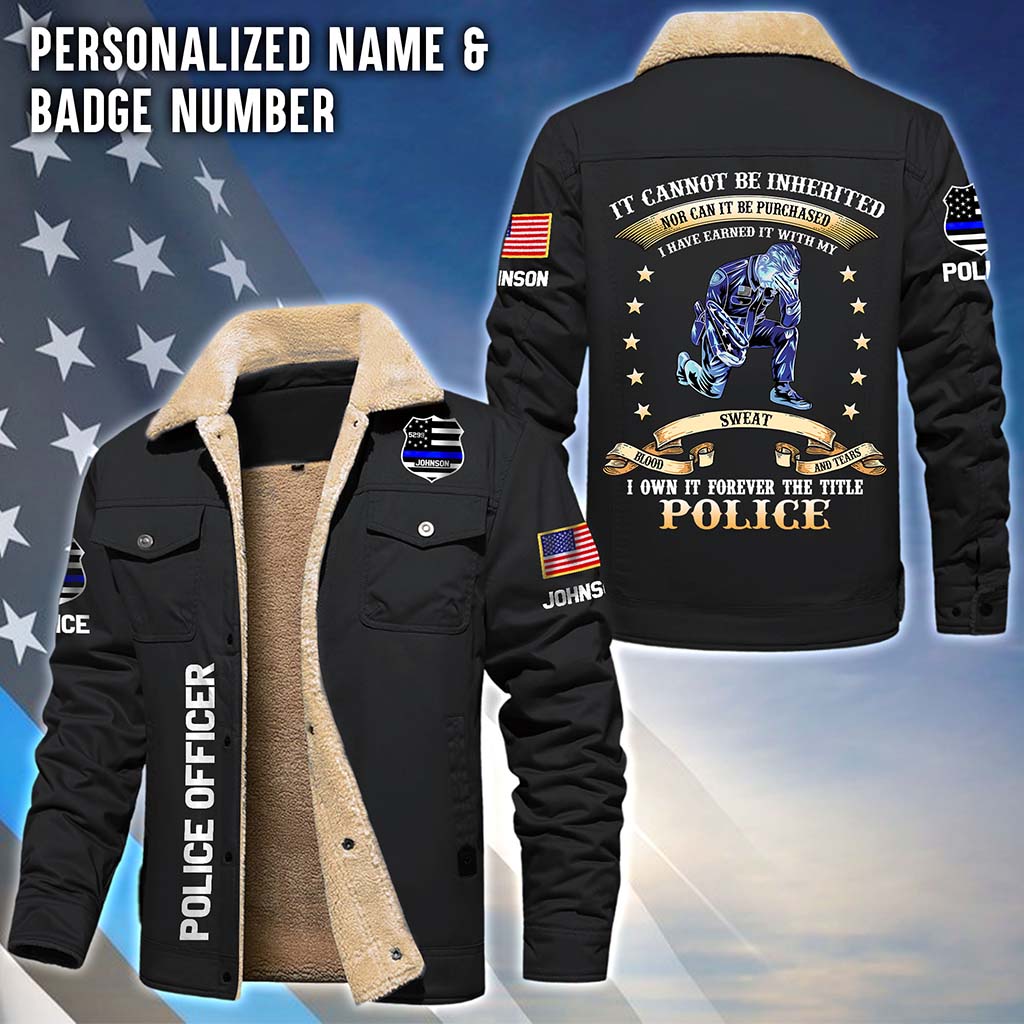 Personalized Police Fleece Lined Polyester Jacket UKTD6100101