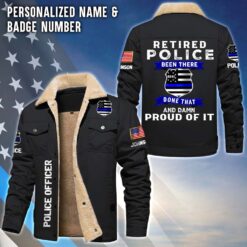 Personalized Police Fleece Lined Polyester Jacket UKTD6100102